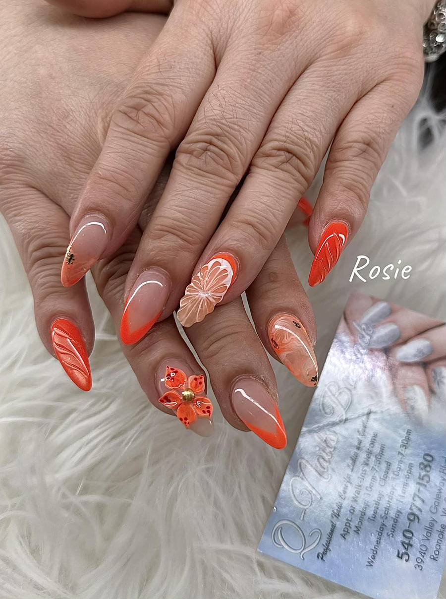 Orange 3D Blooms