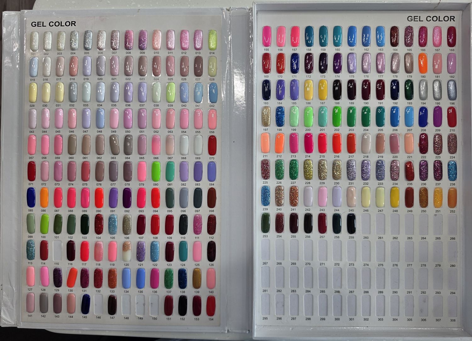 Shimmer and glitter gel colors
